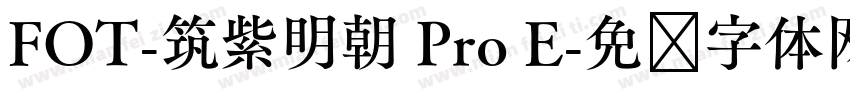 FOT-筑紫明朝 Pro E字体转换